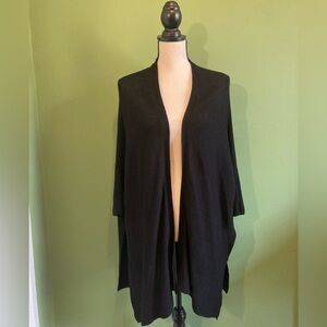 Joe Fresh Black Oversized Womens Three Quarter Sleeve Cardigan